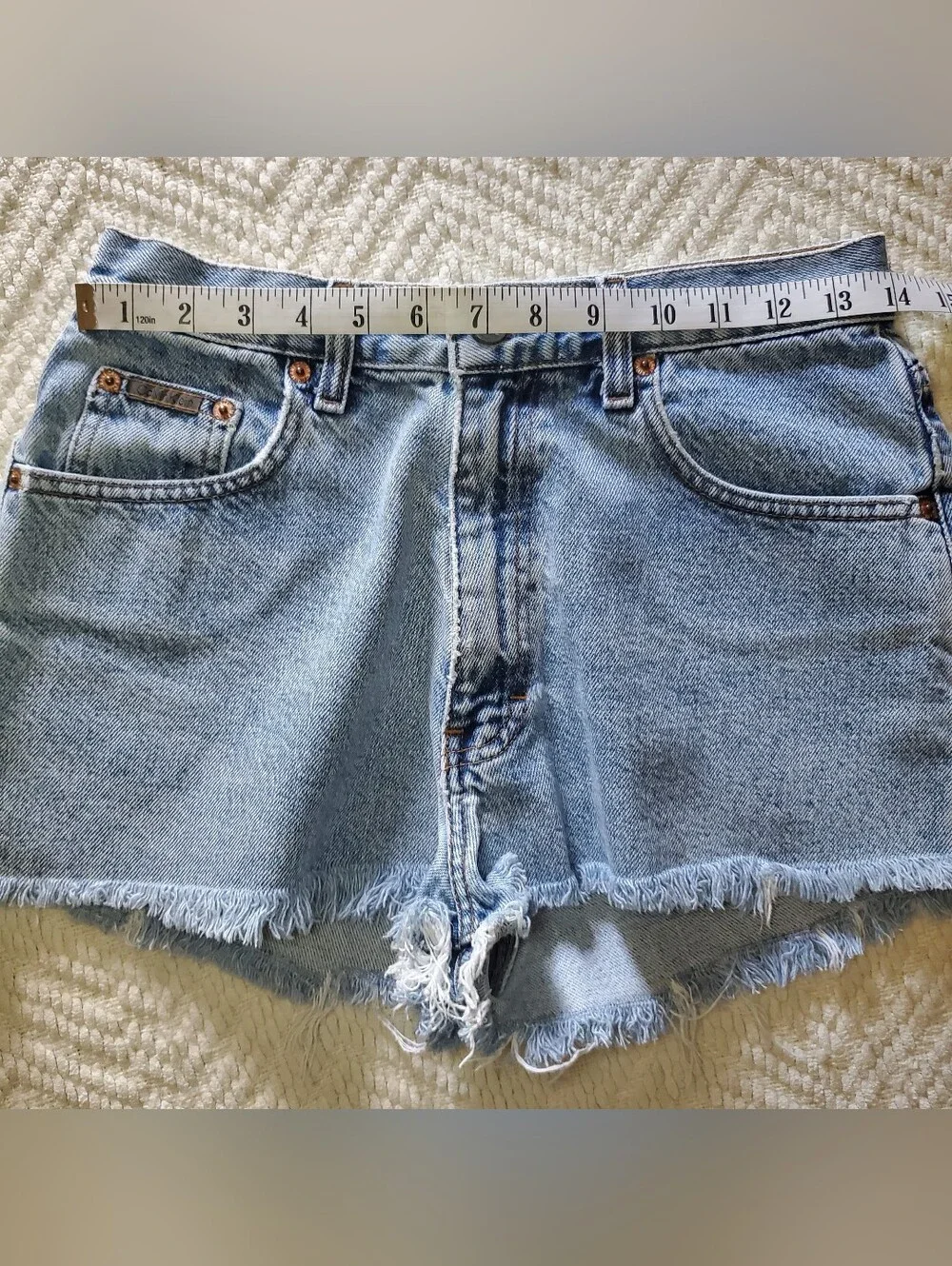 Vintage Frayed Denim Calvin Klein Cut Off Jean Shorts 100% Cotton Size 7